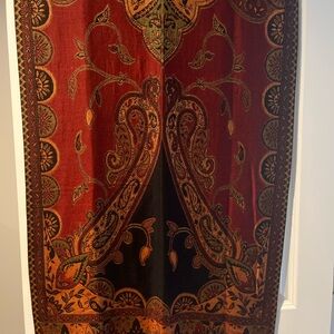 Vintage Luxurious Red Orange Green Paisley Revisable Women’s Wrap